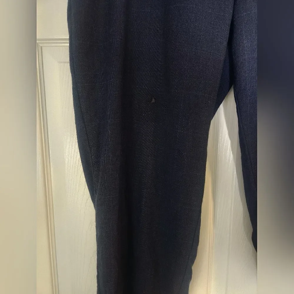 Lauren Ralph Lauren 40×32 NavyBlue Plaid 100%WOOL Pockets Zipper Men Dress Pants